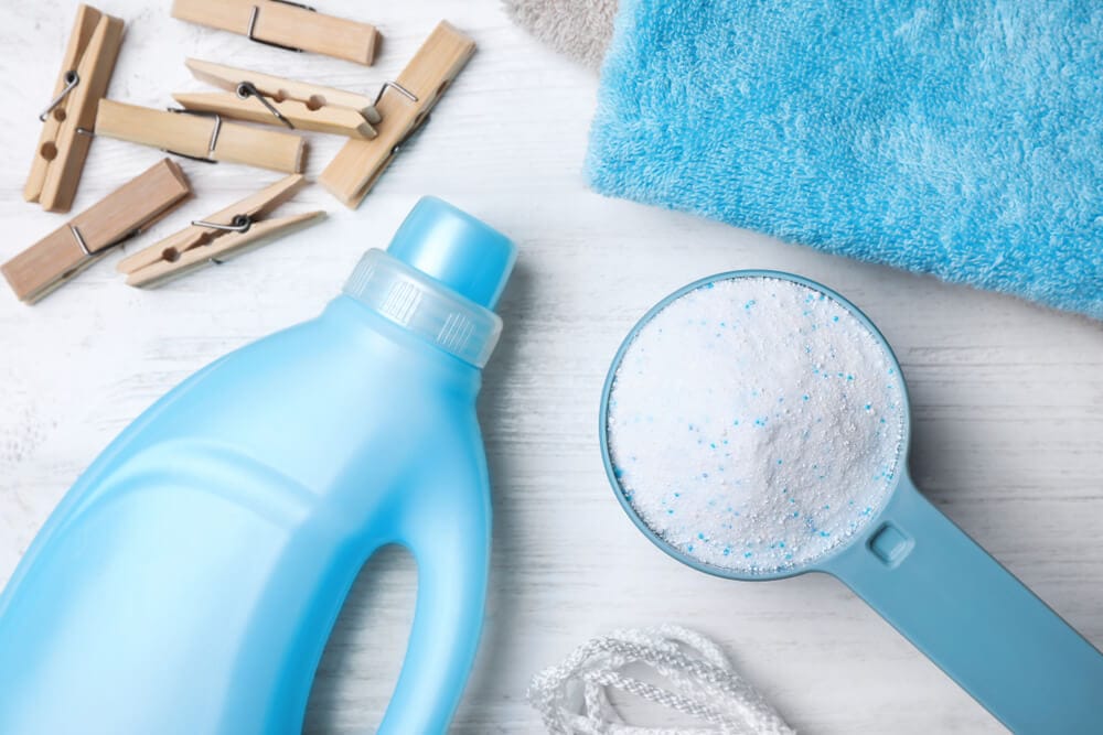 flat lay of laundry detergents